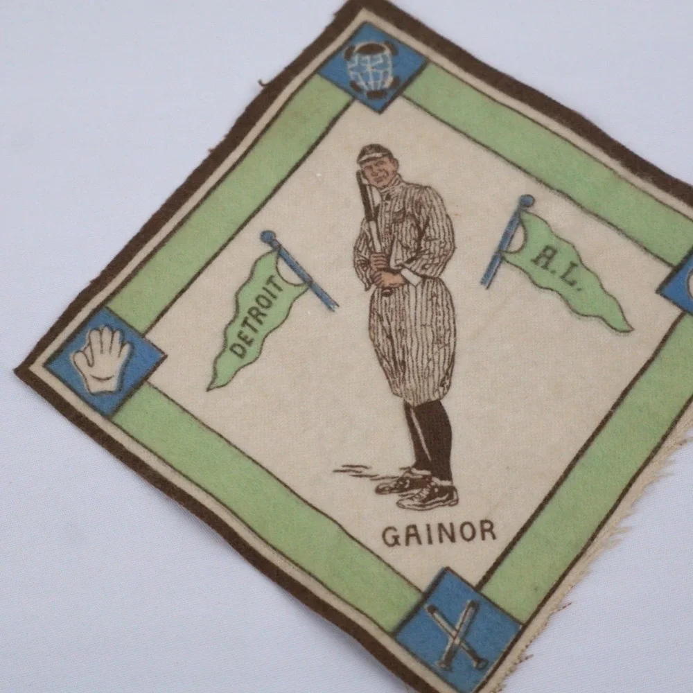 1914 Baseball Players Felt‎ B18 Series Detroit Tigers DEL GAINOR White / Green
